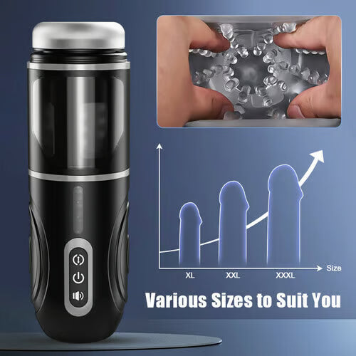 【Free Hand】Chainsaw - 7 Thrusting Rotation Automatic Masturbator with Suction Base