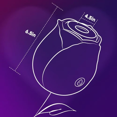 Rose-Patterned Clitoral Stimulator, 7-Speed Suction Bullet Vibrator