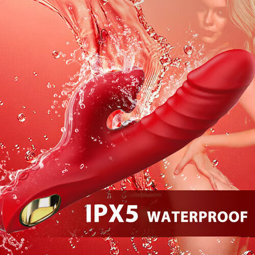 4 In 1 Thrusting & Licking Biting G-spot Vibrator Tongue Clitoral Stimulator