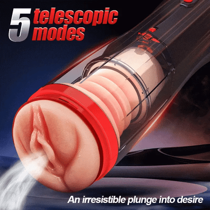 【Everted Fleshy Labia】ROKA- 5 in 1 Men Masturbaters 5 Thrusting+Suction 10 Vibration Removable Transparent Window