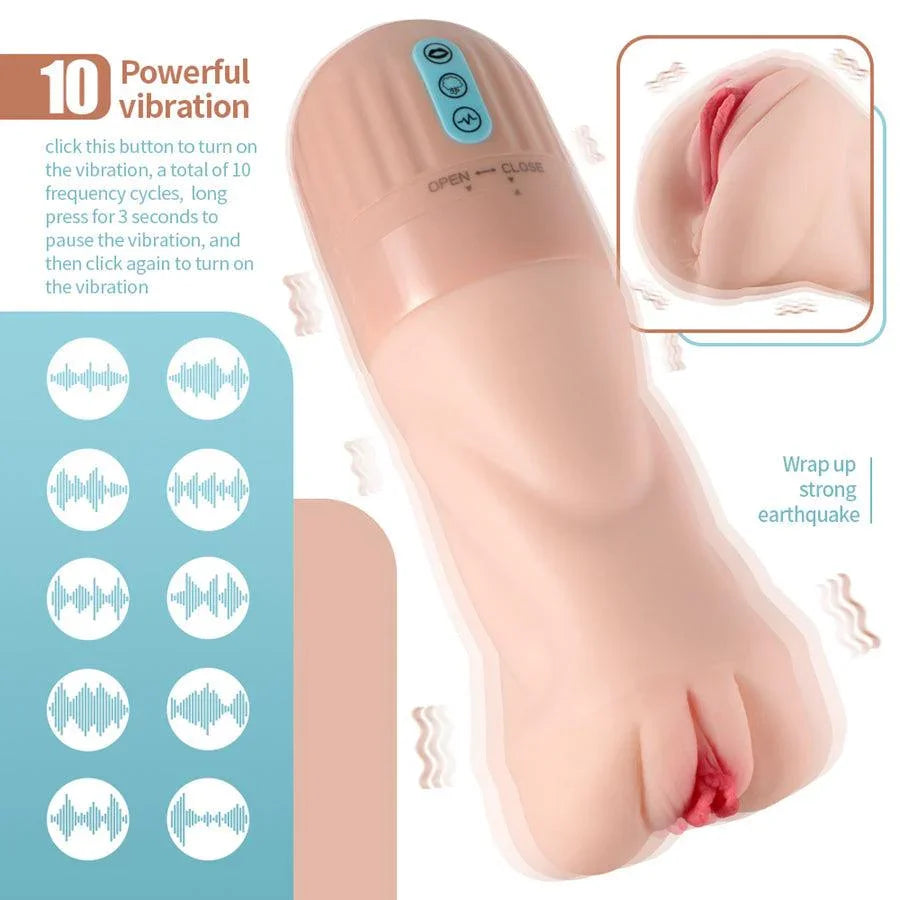2026 New Model Beate - 5 Sucking & 10 Vibrating Vagina Masturbation Cup