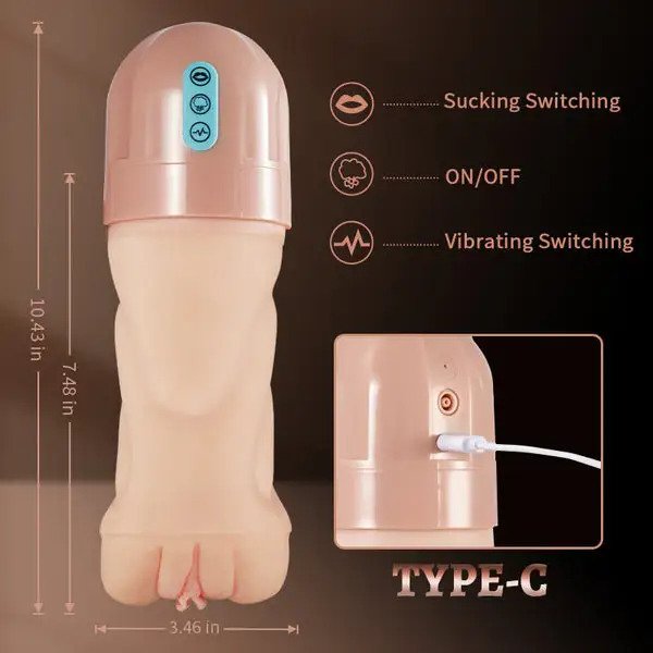 2026 New Model Beate - 5 Sucking & 10 Vibrating Vagina Masturbation Cup